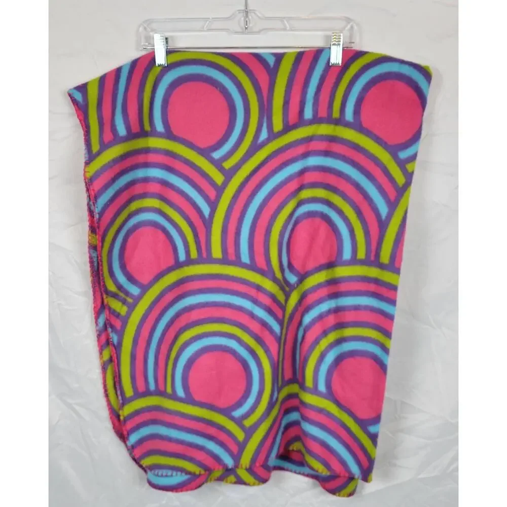 Purple & Blue & Pink & Green Throw Blanket 44.5